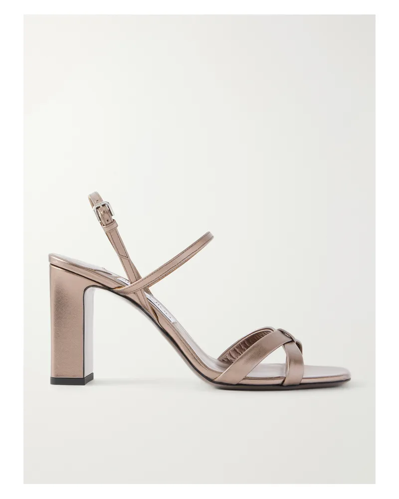 Jimmy Choo Elsy Metallic Leather Sandals Metallic