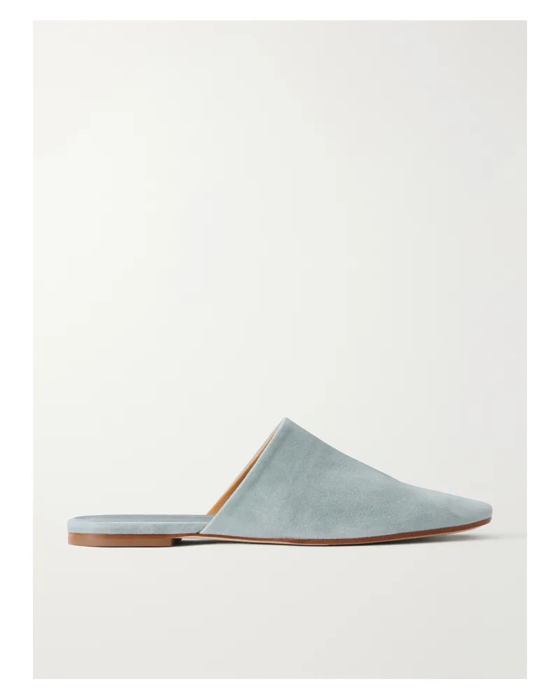 aeyde Rega Suede Slides - Blue Blue