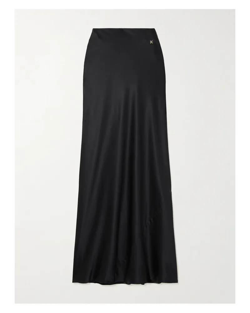 ÉTERNE Bianca Maxirock Aus Seidensatin - Schwarz Schwarz