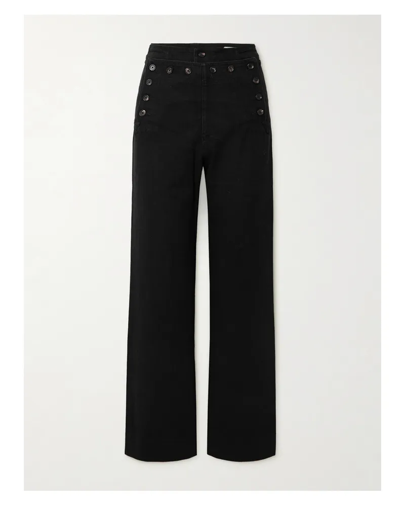 BODE Hoch Sitzende Jeans Mit Geradem Bein Und Knöpfen - Schwarz Schwarz