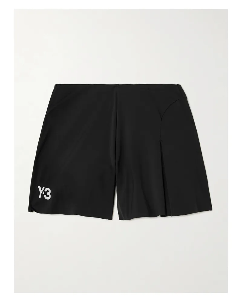 adidas Y-3 Shorts Aus Recyceltem Stretch-jersey Mit Applikation - Schwarz Schwarz