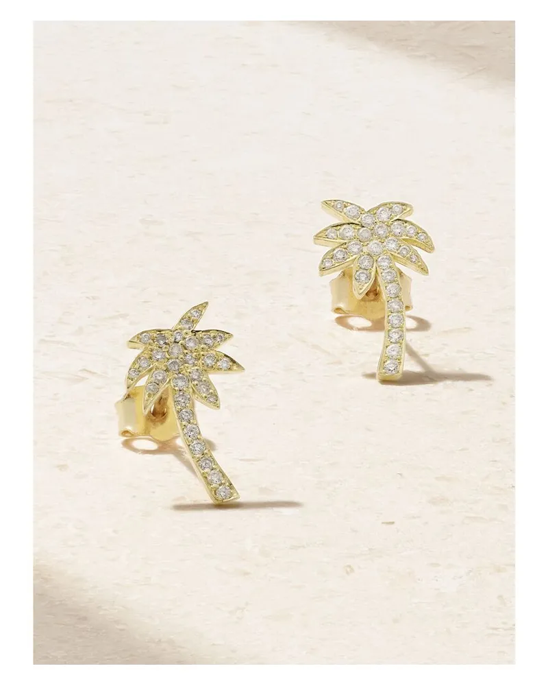 Jennifer Meyer Mini Palm Tree Ohrringe Aus 18 Karat Gold Mit Diamanten Gold