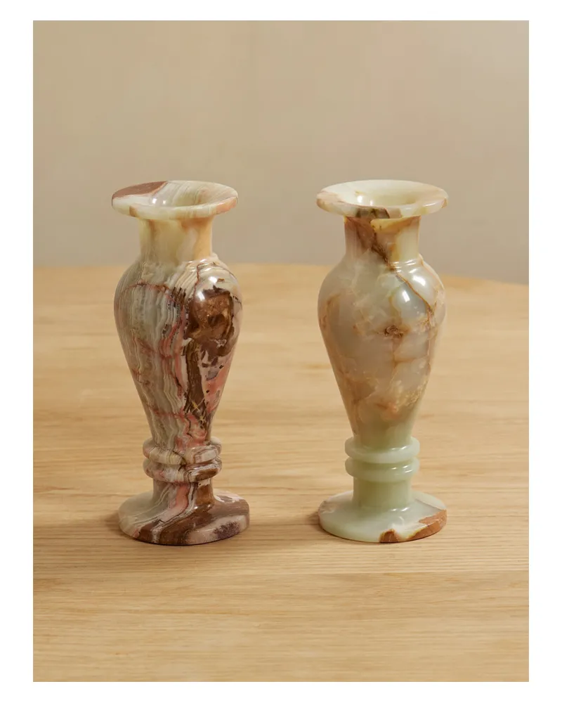 JIA JIA Set Aus Zwei Vasen Aus Onyx - Grün Grün