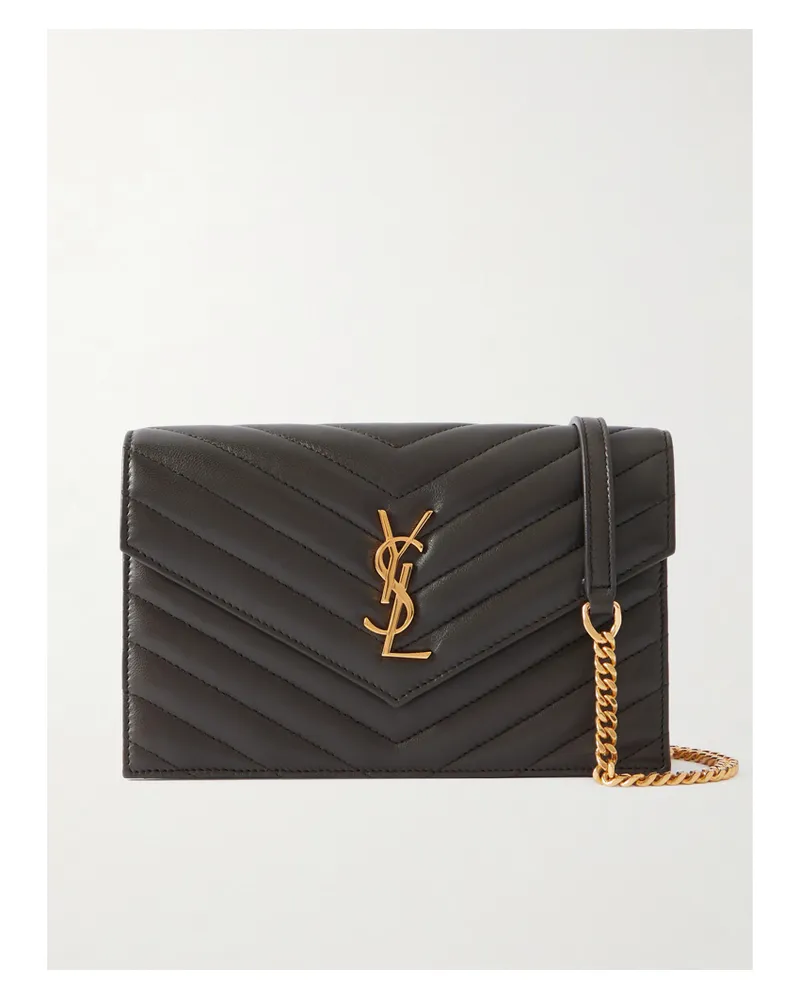 Saint Laurent Cassandre Envelope Matelassé Leather Shoulder Bag - Gray Gray