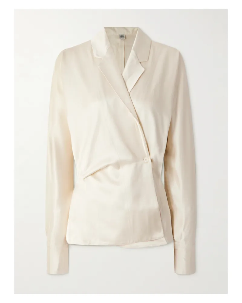 Totême Wickelbluse Aus Satin - Ecru Ecru