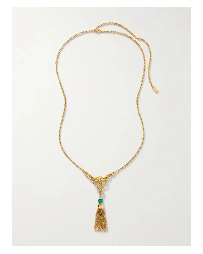 Chloé Goldfarbene Kette Mit Troddel Und Zierperle Gold