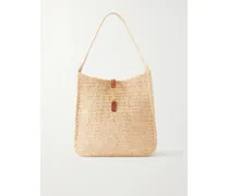 Le 5 À 7 Leather-trimmed Raffia Handbag - Brown