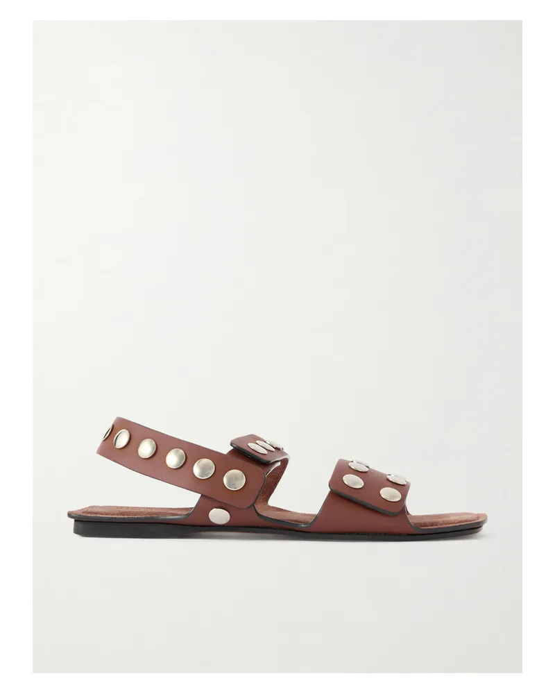 KHAITE Boden Studded Leather Sandals - Brown Brown