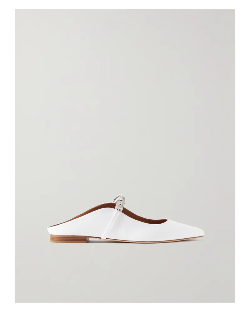 Malone Souliers Bella Slippers Aus Ripsband Mit Kristallen - Creme Creme