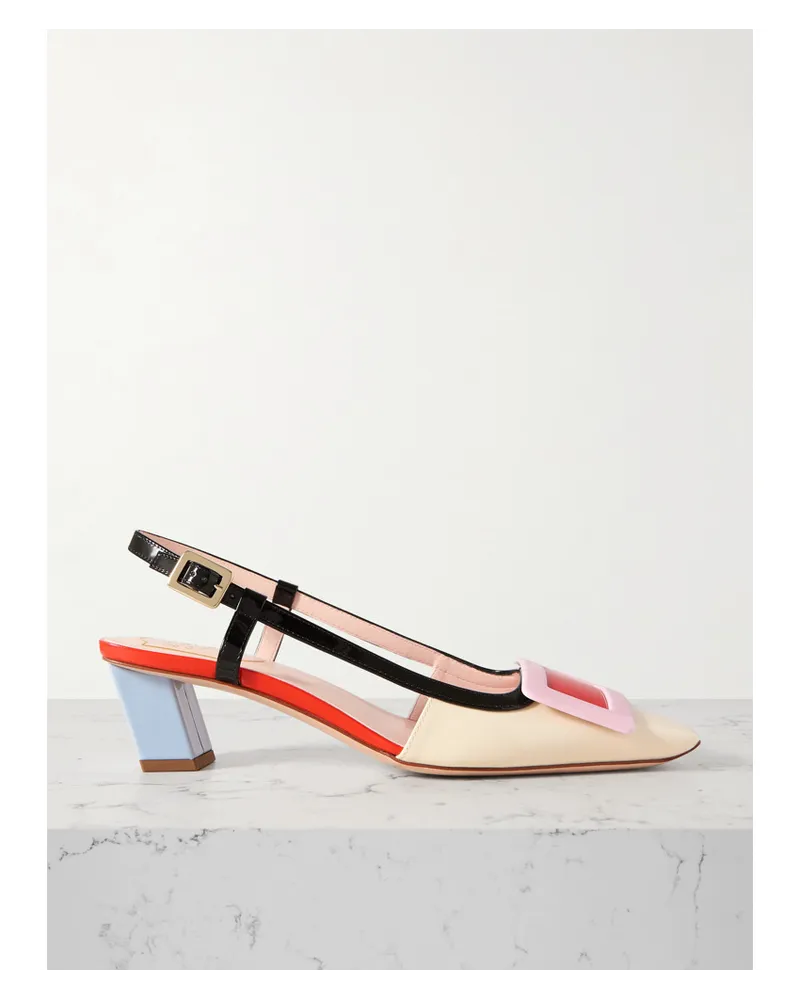 Roger Vivier Belle Vivier Slingback-pumps aus Lackleder in Colour-block-optik Mehrfarbig