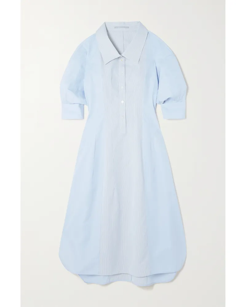Stella McCartney Hemdblusenkleid Aus Baumwolle Mit Nadelstreifen - Weiß Weiß