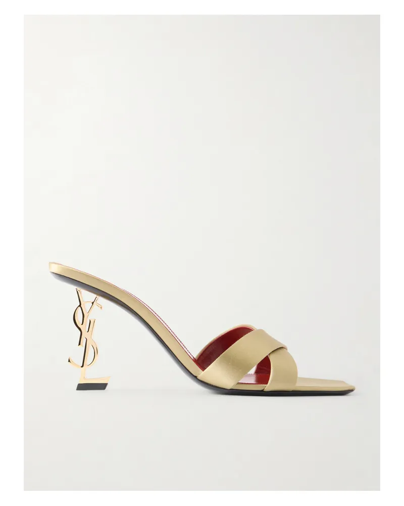 Saint Laurent Opyum Mules Aus Satin - Gold Gold