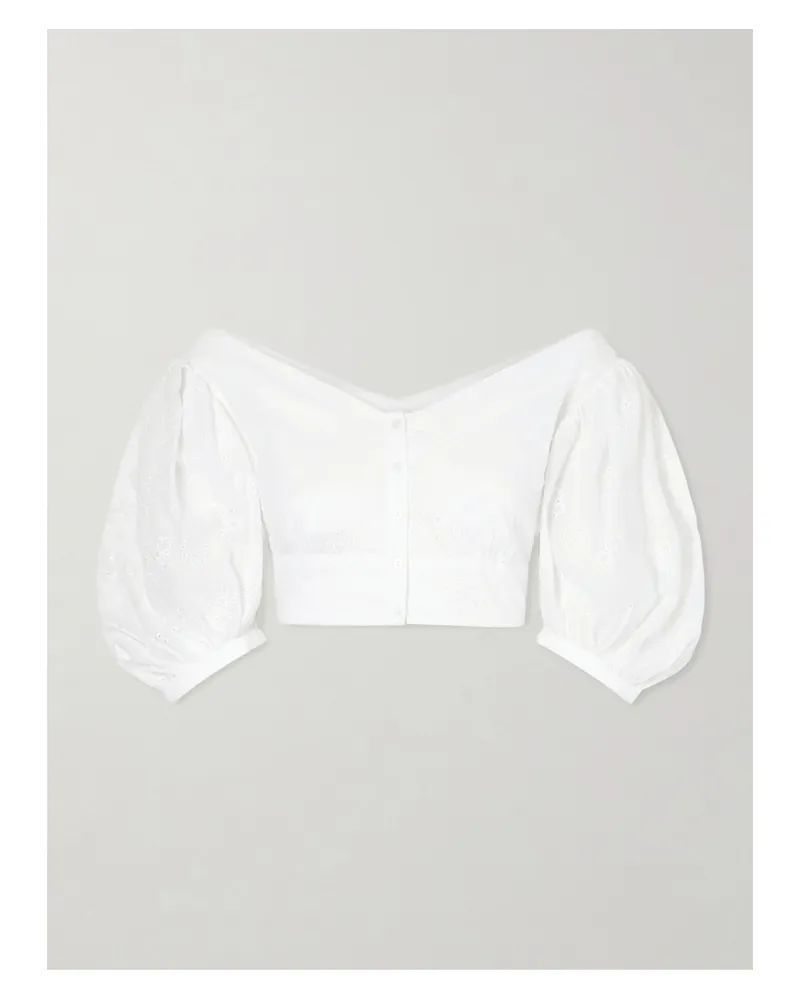 Thierry Colson Clara Embroidered Cotton-voile Blouse - Neutrals Neutrals