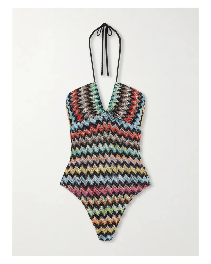 Missoni Striped Metallic Crochet-knit Swimsuit - Multi Multi