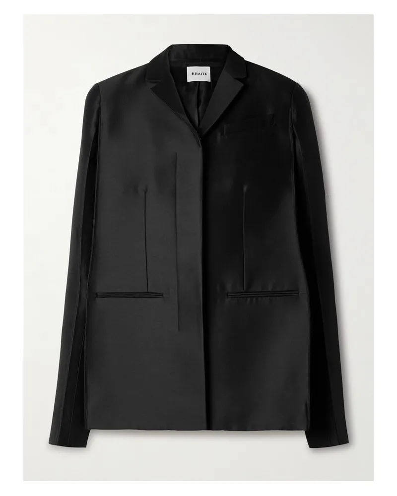 KHAITE Crittan Blazer Aus Faille Aus Einer Woll-seidenmischung - Schwarz Schwarz
