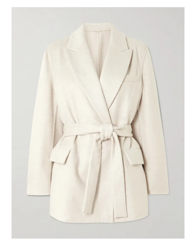 Brunello Cucinelli Belted Wool Blazer - Off-white Off-white