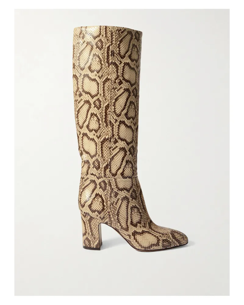 Paris Texas Lavinia Kniehohe Stiefel Aus Leder Mit Schlangeneffekt - Animal-Print Animal-print