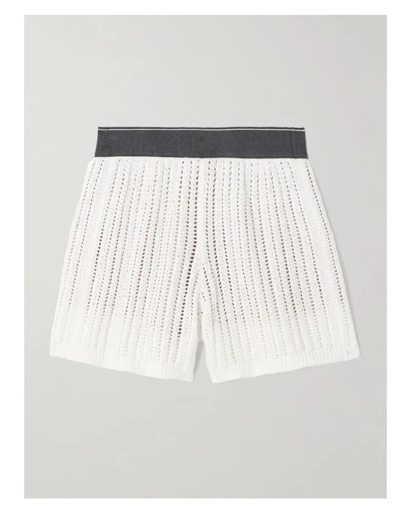 Brunello Cucinelli Shorts Aus Baumwolle In Lochstrick - Weiß Weiß