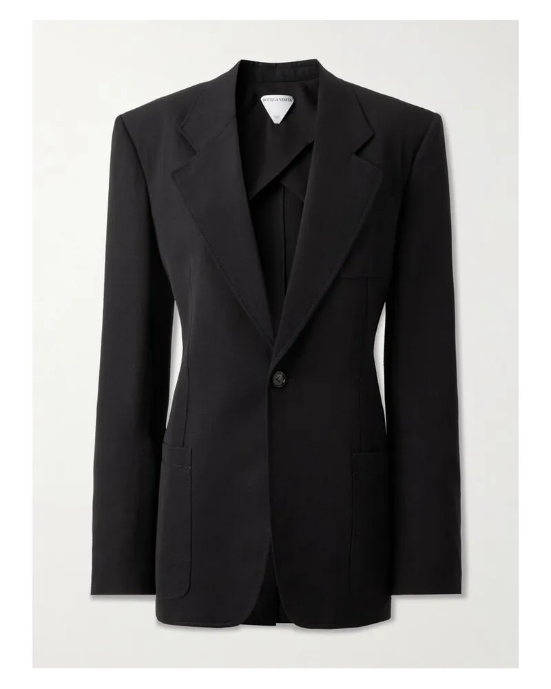 Bottega Veneta Blazer Aus Grain De Poudre - Schwarz Schwarz