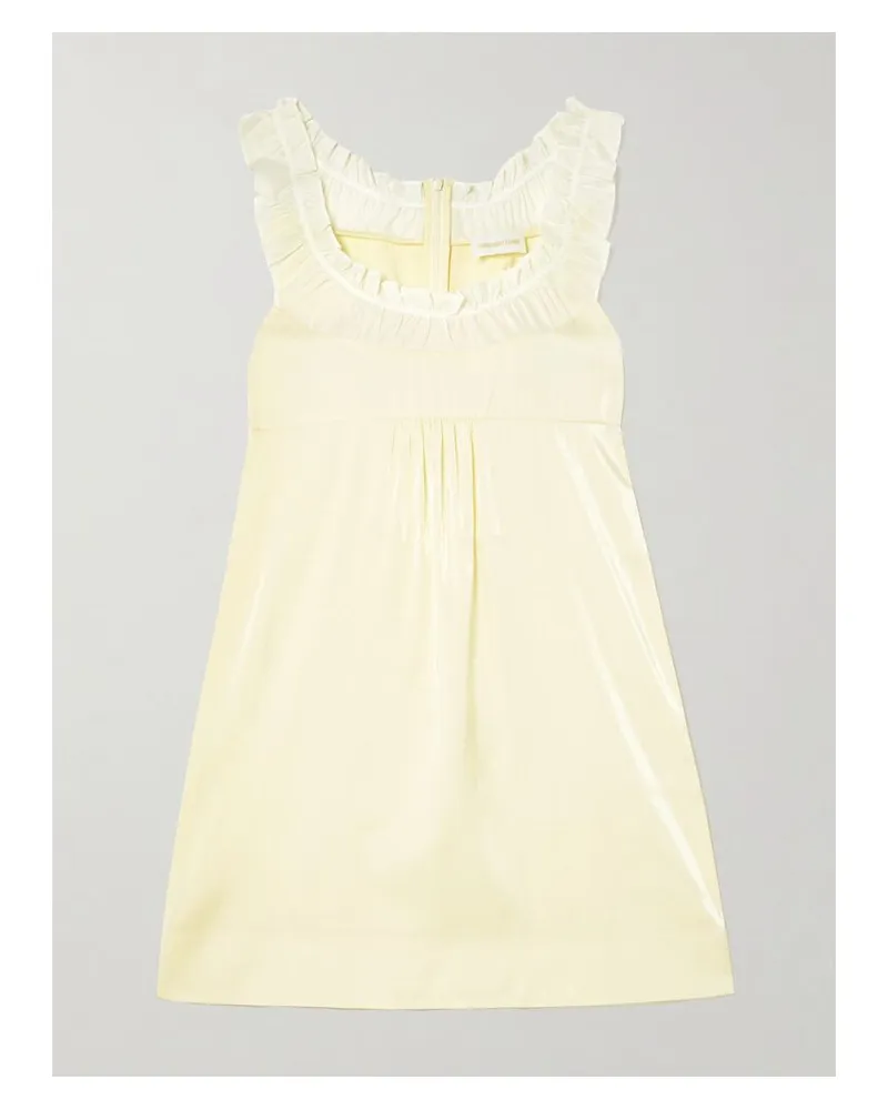 SHUSHU/TONG Minikleid Aus Satin Mit Chiffonbesatz Und Rüschen - Gelb Gelb