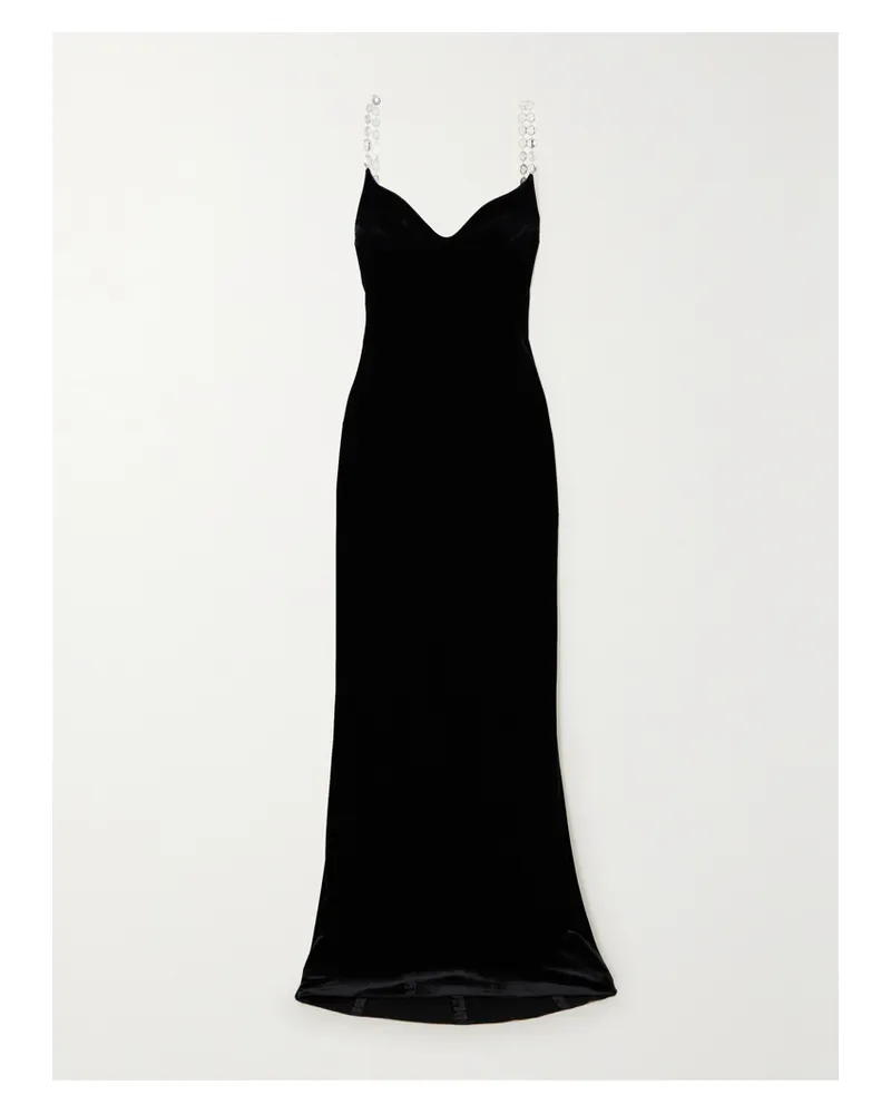 GALVAN Avedon Globe Robe Aus Samt Mit Kristallen - Schwarz Schwarz