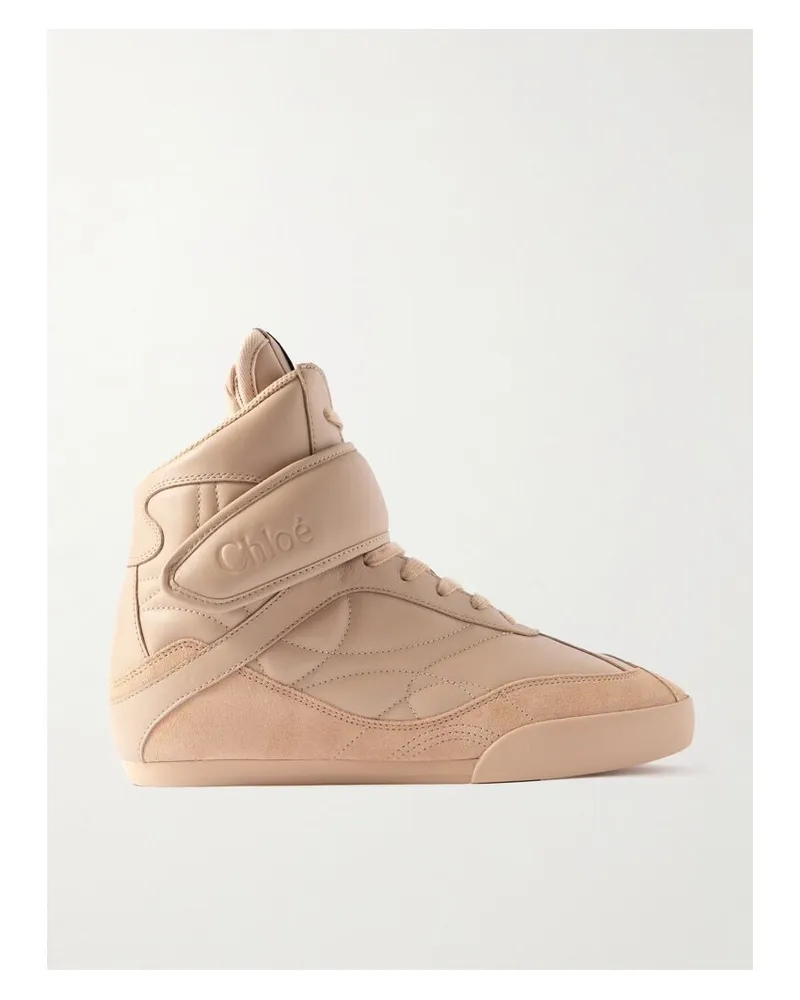 Chloé Kick Sneakers Aus Gestepptem Leder Mit Velourslederbesätzen - Neutral Neutral