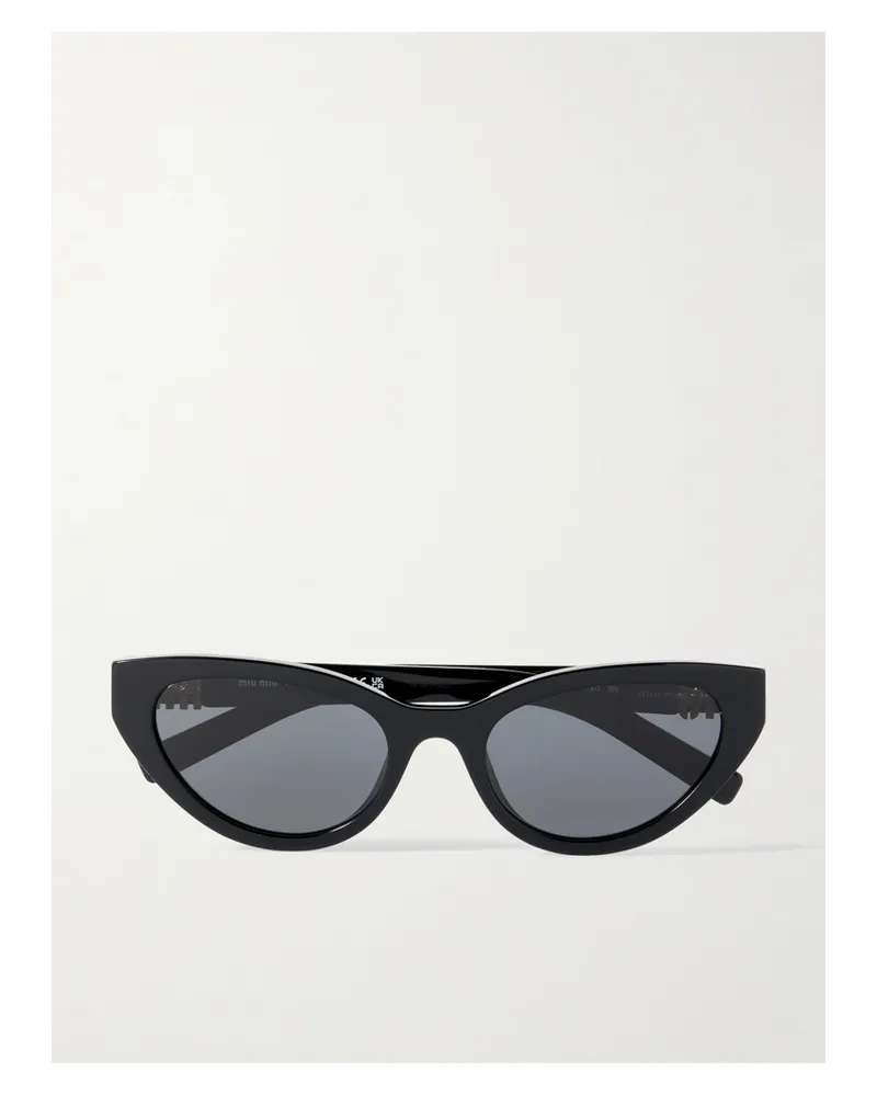Miu Miu Cat-eye Acetate Sunglasses - Black Black