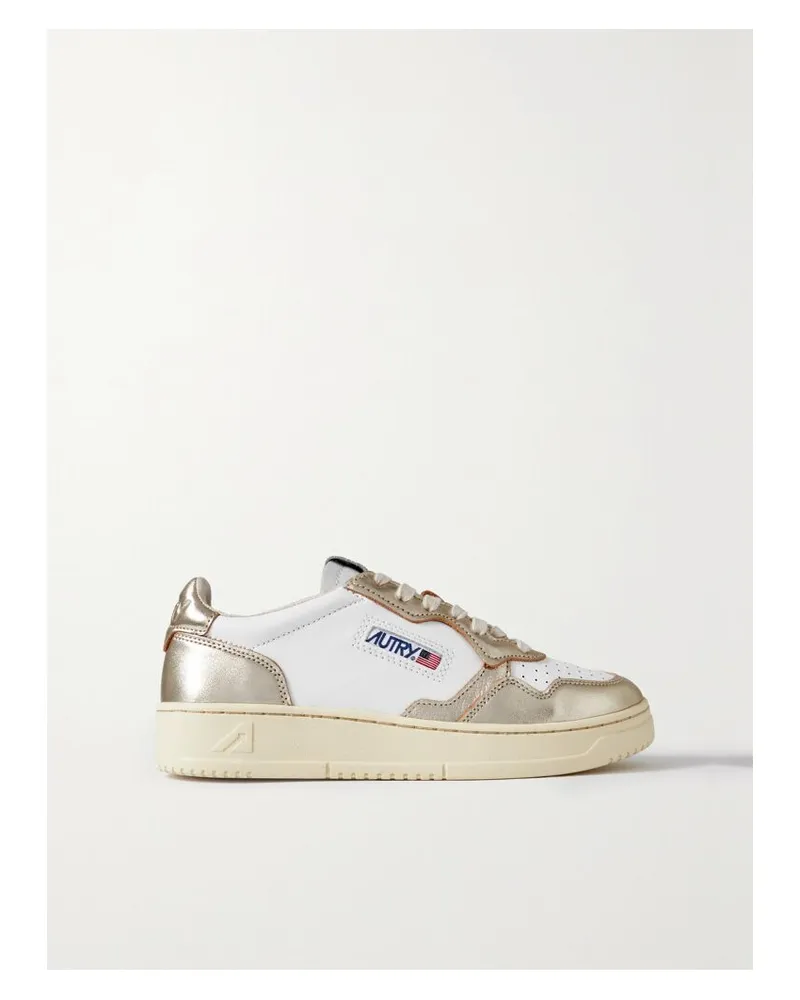 AUTRY Medalist Low Sneakers Aus Metallic-leder - Gold Gold