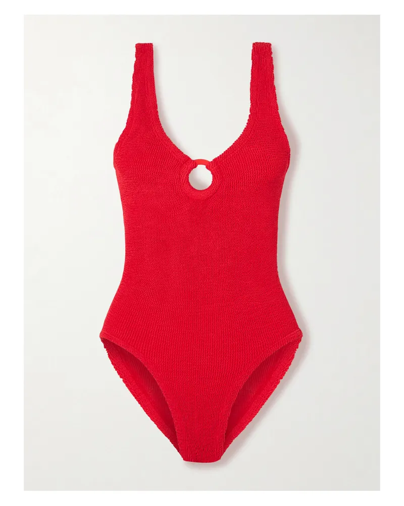 Hunza G Coverage Celine Badeanzug Aus Seersucker - Rot Rot