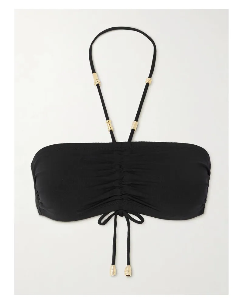 Eres Melia Neckholder-bikini-oberteil Mit Raffungen Und Verzierungen - Schwarz Schwarz