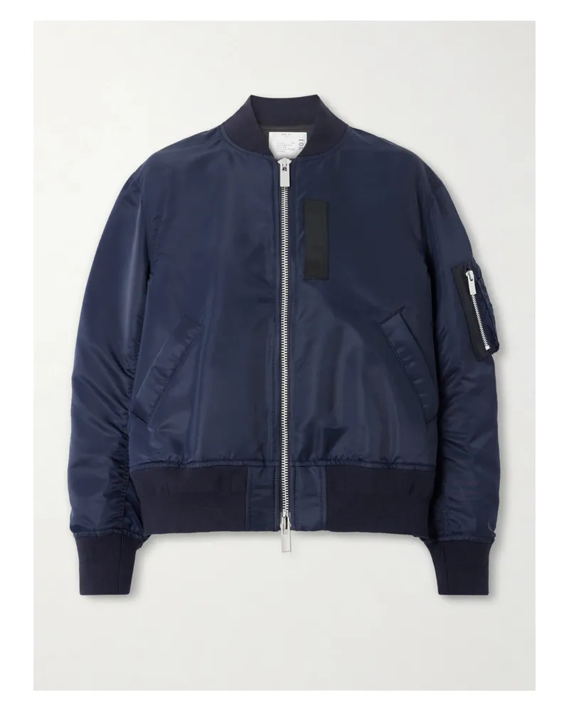 Sacai Bomberjacke Aus Wattiertem Shell Mit Falte - Blau Blau