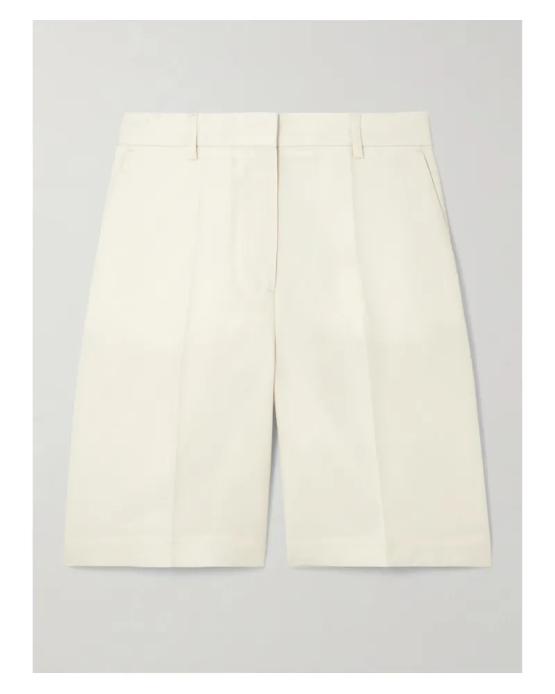 Totême Shorts Aus Grain De Poudre Mit Bügelfalten - Wollweiß Wollweiß