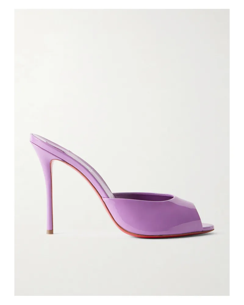 Christian Louboutin Me Dolly 100 Patent Leather Mules - Purple Purple