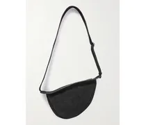 Slouchy Banana Small Suede Shoulder Bag - Black