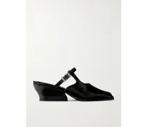 Onda Leather Mules - Black