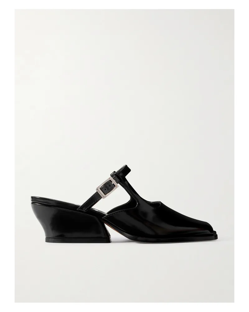 Loewe Onda Leather Mules - Black Black