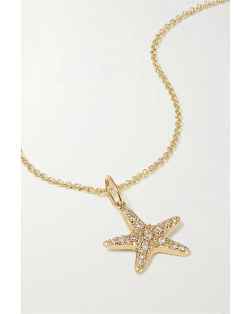 Sydney Evan Starfish Kette aus 14 Karat  mit Diamanten Gold