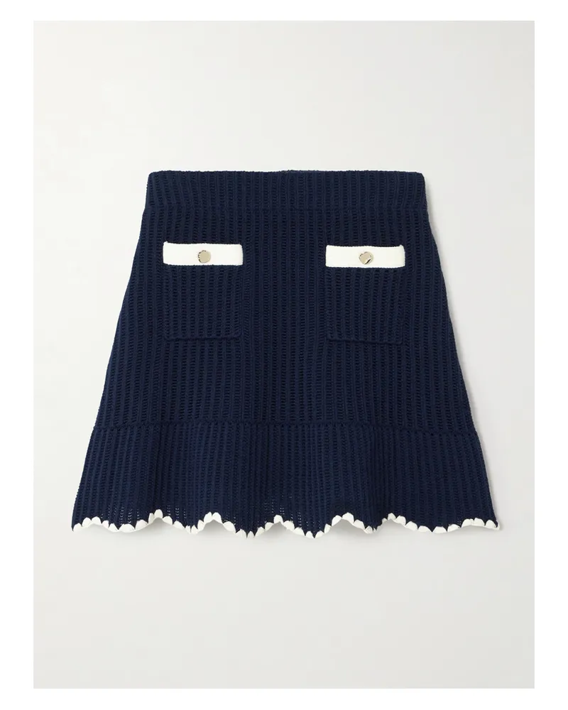 Self-Portrait Minirock Aus Strick - Blau Blau