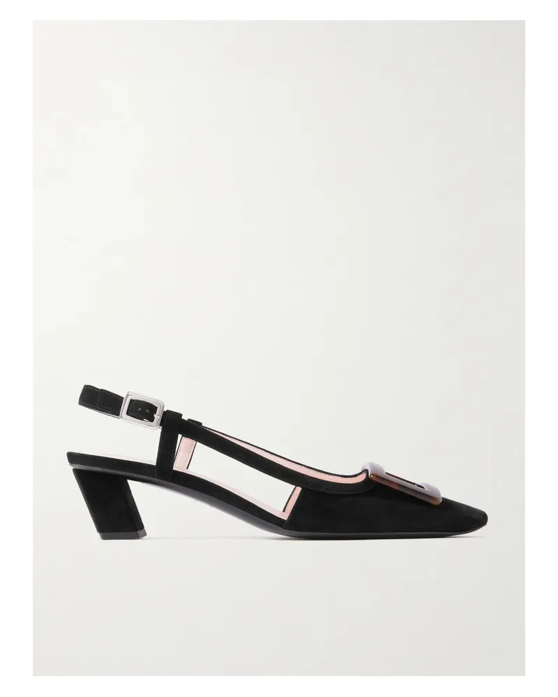 Roger Vivier Belle Vivier 45 Slingback-pumps Aus Veloursleder - Schwarz Schwarz