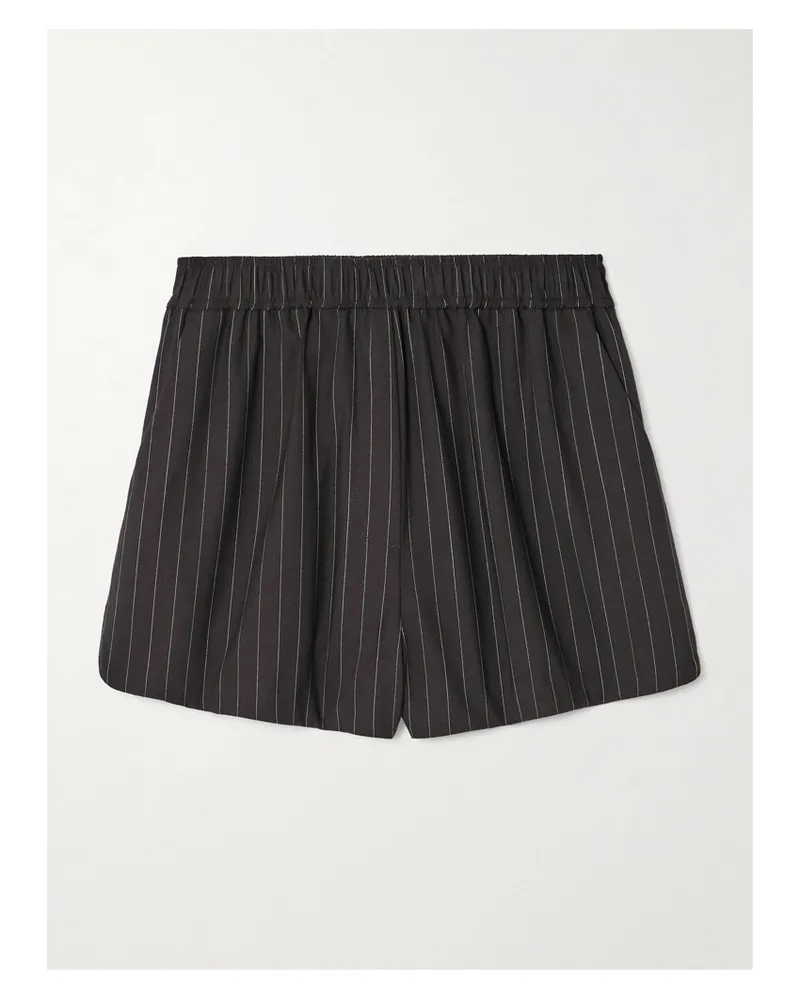 St. Agni Shorts Aus Einer Schurwollmischung Mit Nadelstreifen - Braun Braun