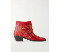 Susanna Ankle Boots Aus Leder Mit Nieten - Rot