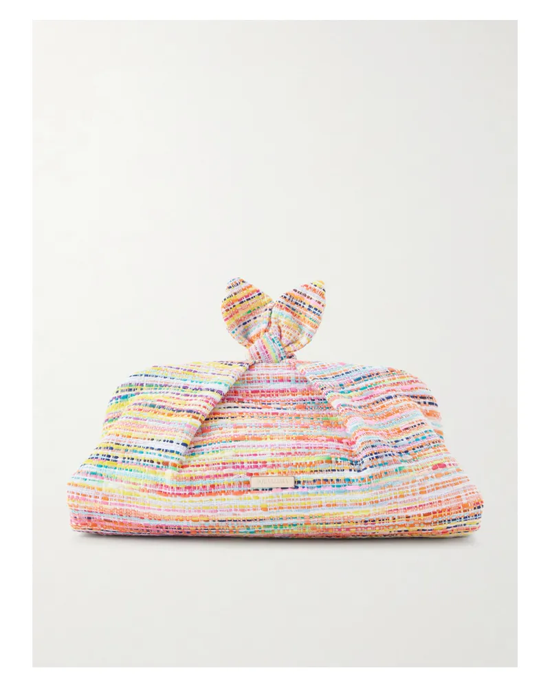 Aquazzura Bow Tie Tweed Clutch - Multi Multi