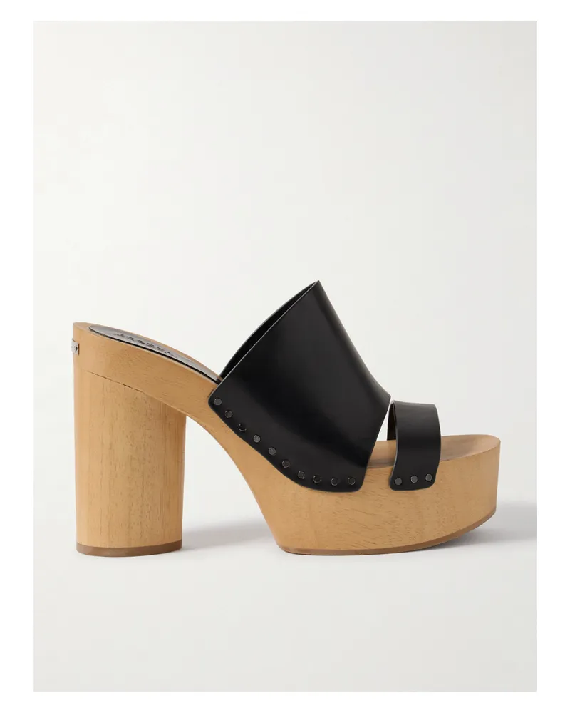 Isabel Marant Hyun Mules Aus Leder Mit Plateau - Schwarz Schwarz