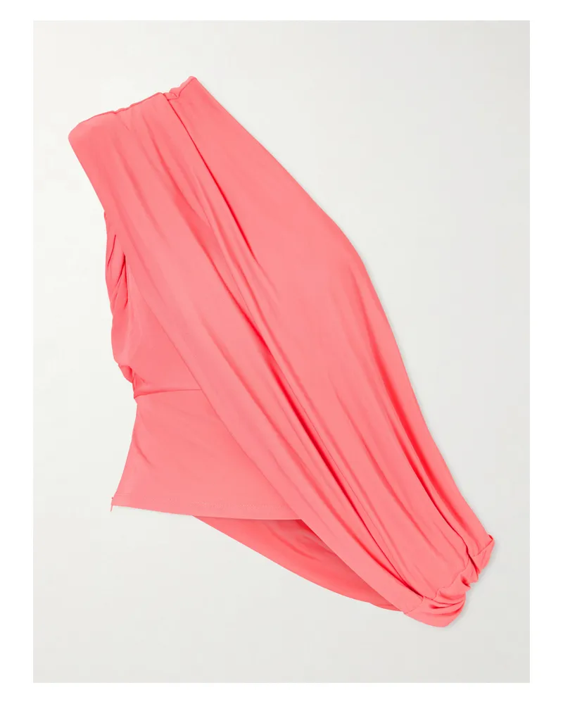 Christopher Esber Aiba One-shoulder Draped Jersey Top - Pink Pink