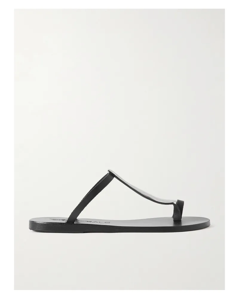 Ancient Greek Sandals Kimalé Awa Zehensandalen Aus Leder Mit Verzierung - Schwarz Schwarz