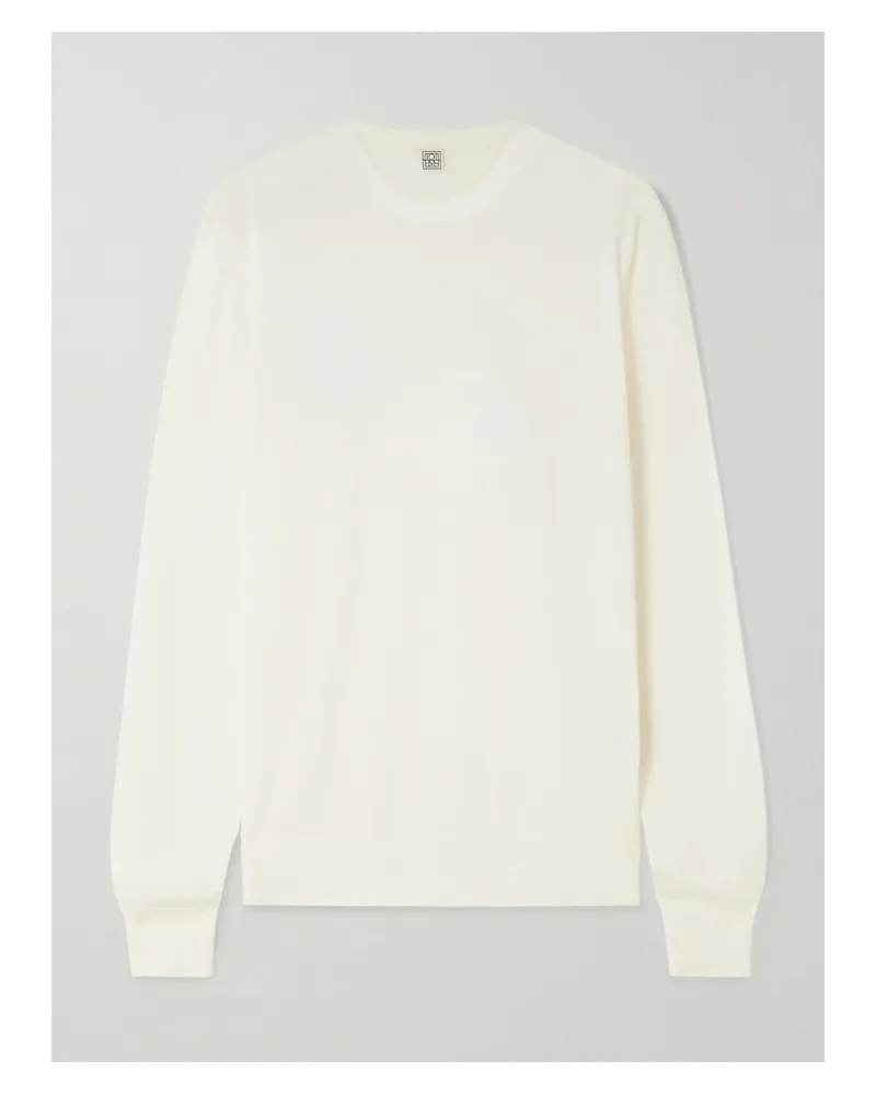 Totême Garderob Wool And Silk-blend Sweater - Neutrals Neutrals