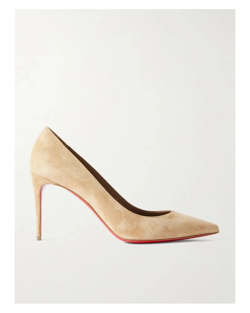 Christian Louboutin Kate 85 Pumps Mit Spitzer Kappe Aus Veloursleder - Neutral Neutral