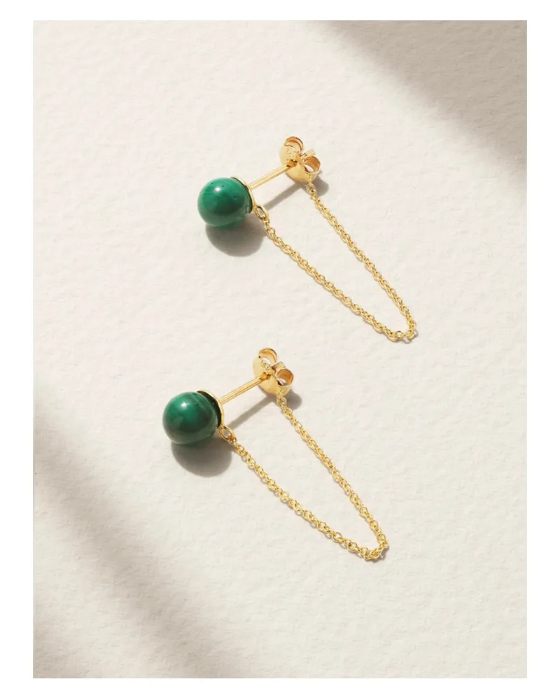 MATEO 14-karat Gold Malachite Earrings - Green Green