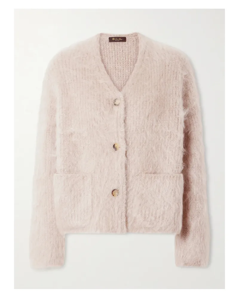 Loro Piana Cherry Hill Mohair And Cashmere-blend Cardigan - Neutrals Neutrals