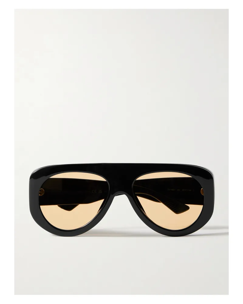 Bottega Veneta Osservatorio Oversized Aviator-style Acetate Sunglasses - Black Black